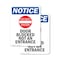 Signmission Door Blocked Not An Entrance OSHA Notice Sign, Plastic, 10in W x 14in L, 2PK OS-2PACK-NS-P-1014-V-11470 - alternate 1